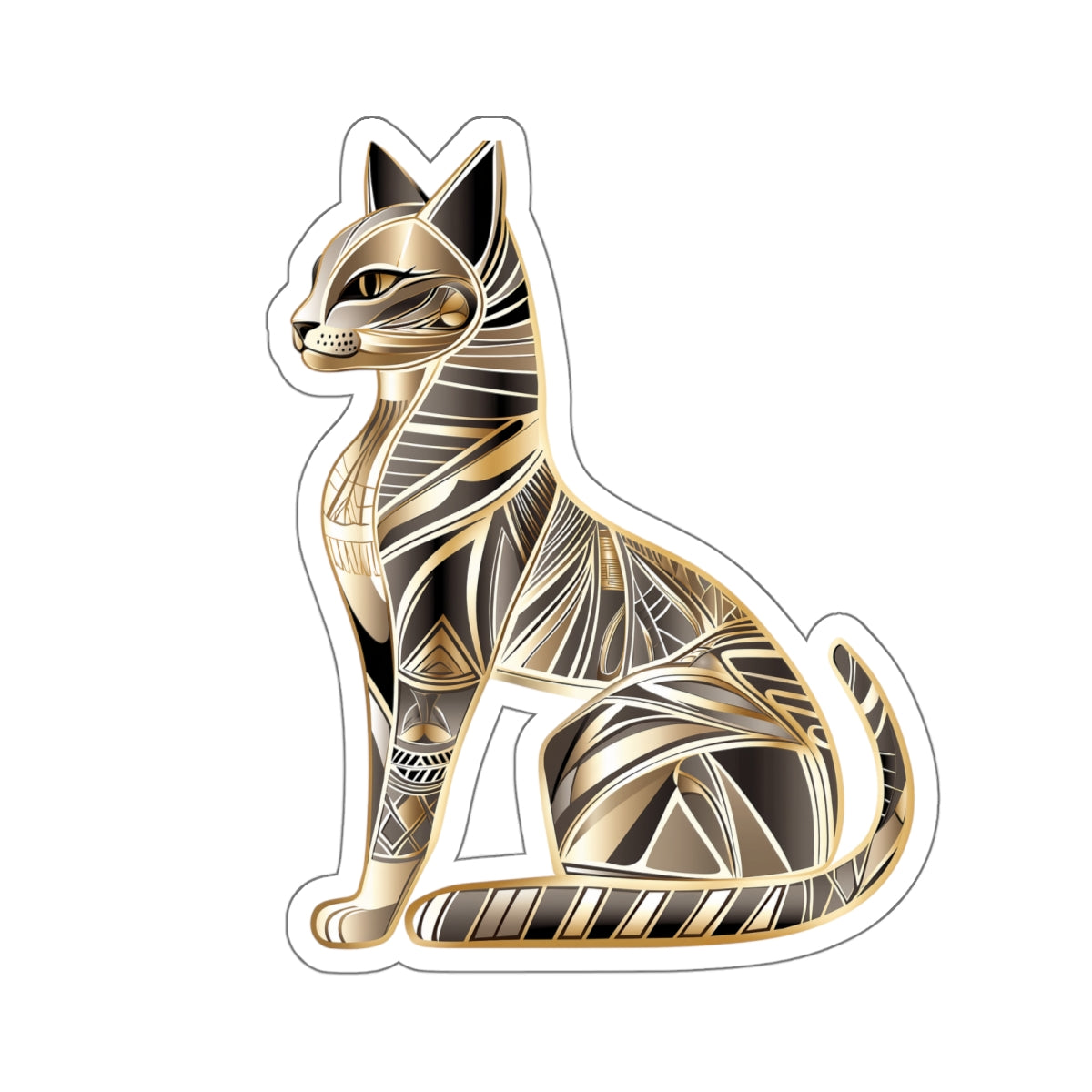 Golden Cat Kiss-Cut Sticker – Stylish & Durable Decoration