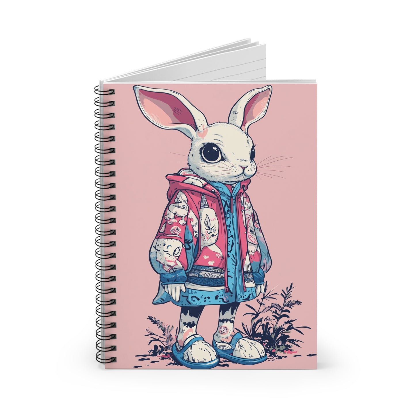 Whimsical Rabbit Spiral Notebook – Ruled Line