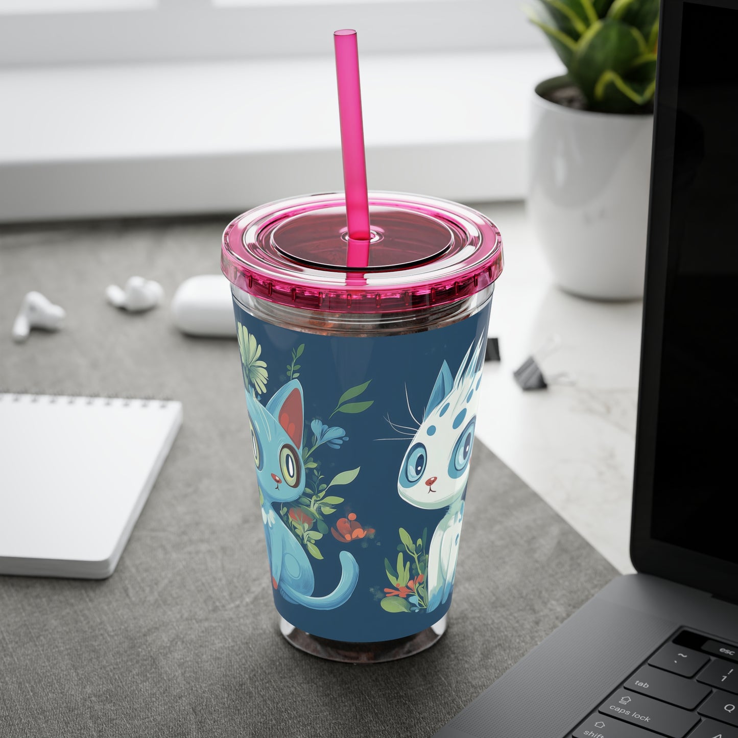 Customizable Sunsplash Tumbler with Straw – Playful Sips Collection