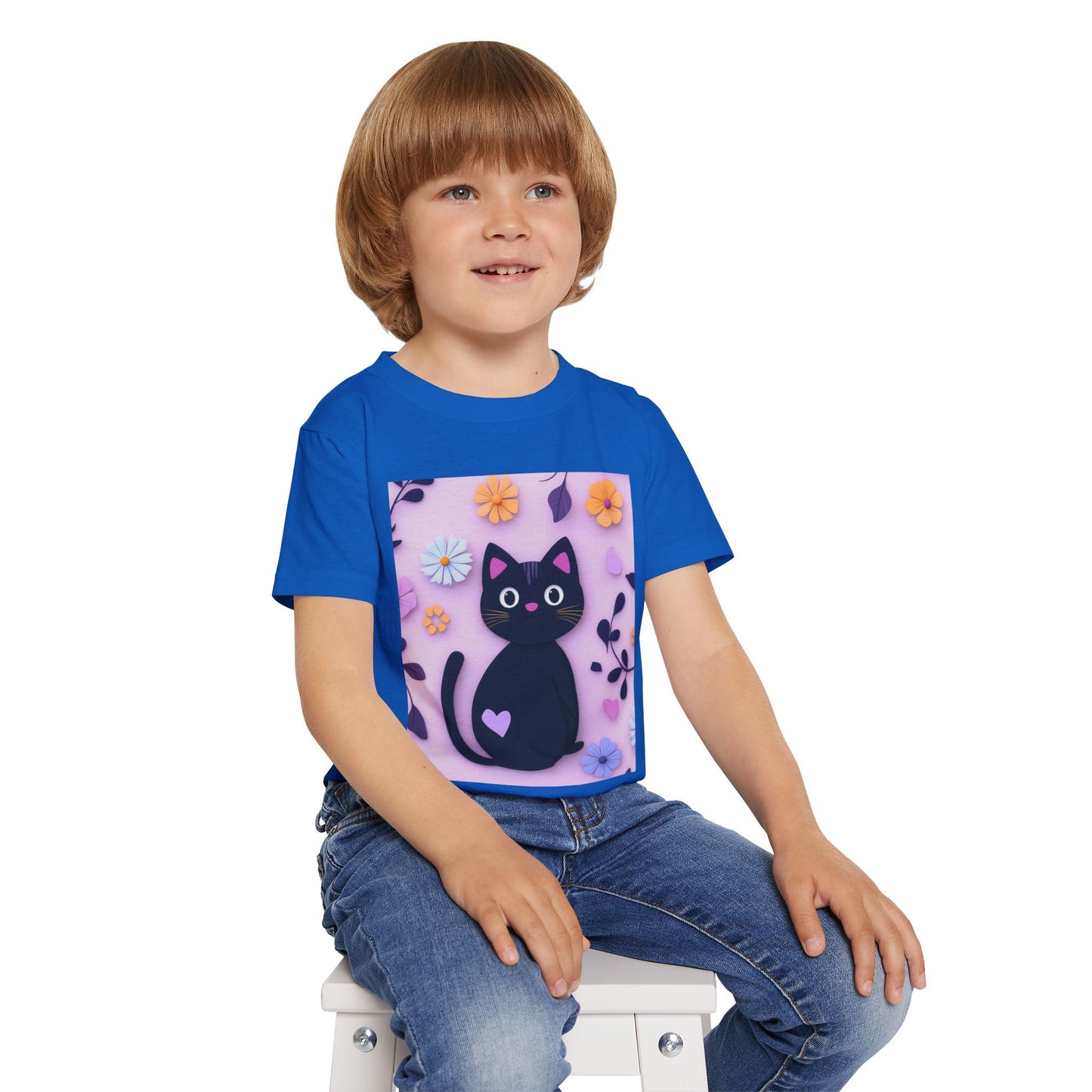 Black Cat Toddler T-Shirt - Soft Heavy Cotton Kids Tee - Imaginary Pals Collection