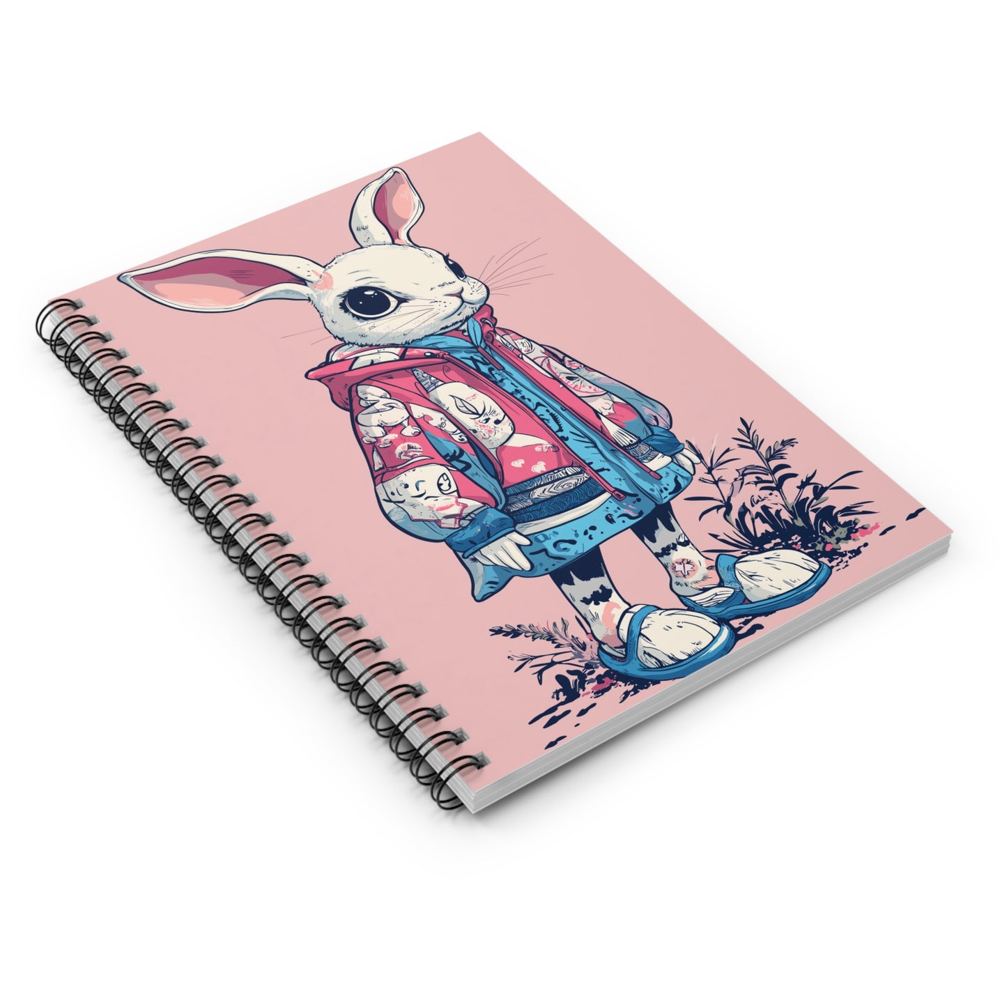 Whimsical Rabbit Spiral Notebook – Ruled Line