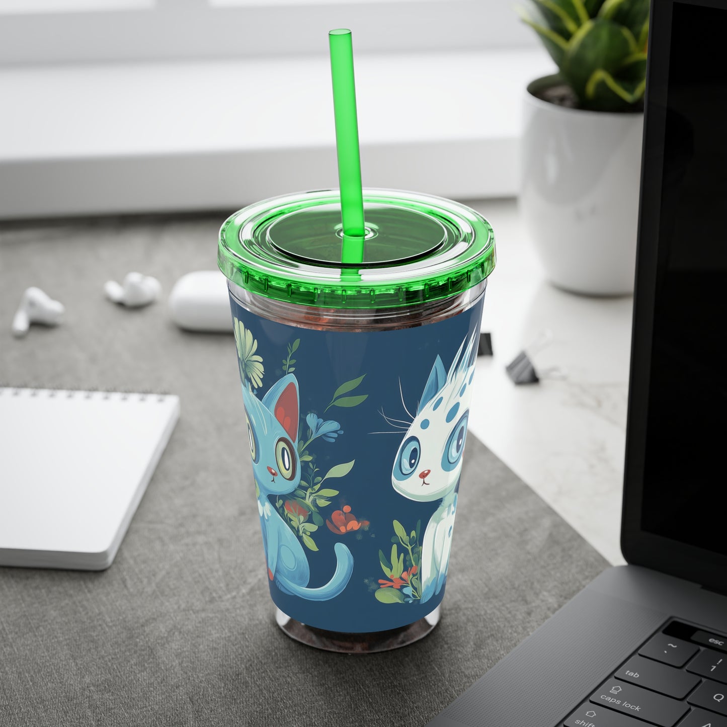 Customizable Sunsplash Tumbler with Straw – Playful Sips Collection