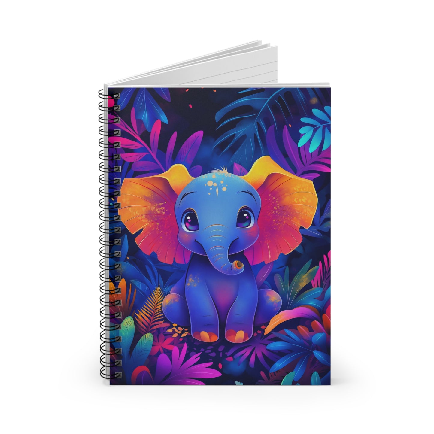 Kawaii Elephant Spiral Notebook – Ruled Line