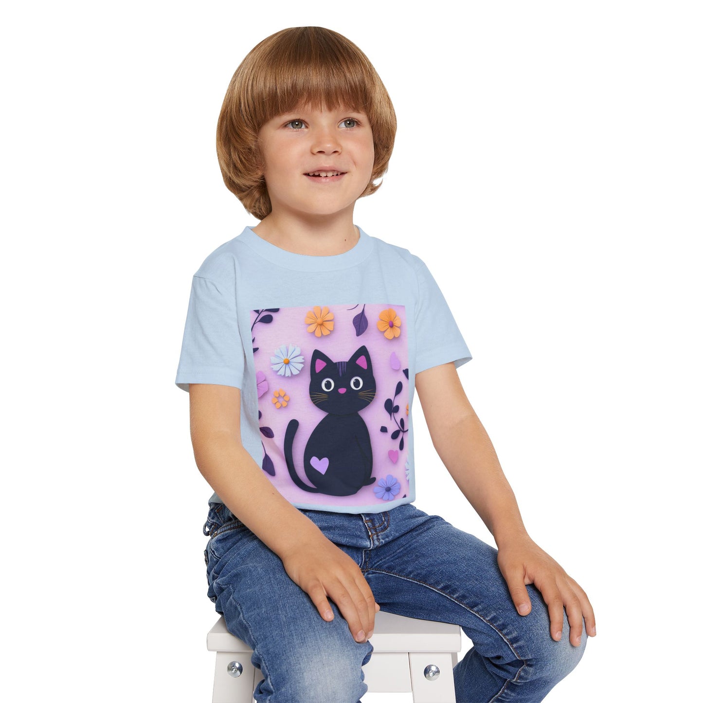 Black Cat Toddler T-Shirt - Soft Heavy Cotton Kids Tee - Imaginary Pals Collection