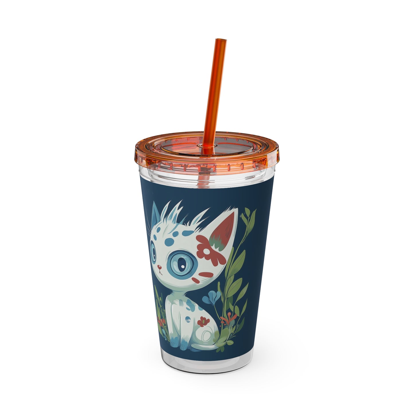 Customizable Sunsplash Tumbler with Straw – Playful Sips Collection