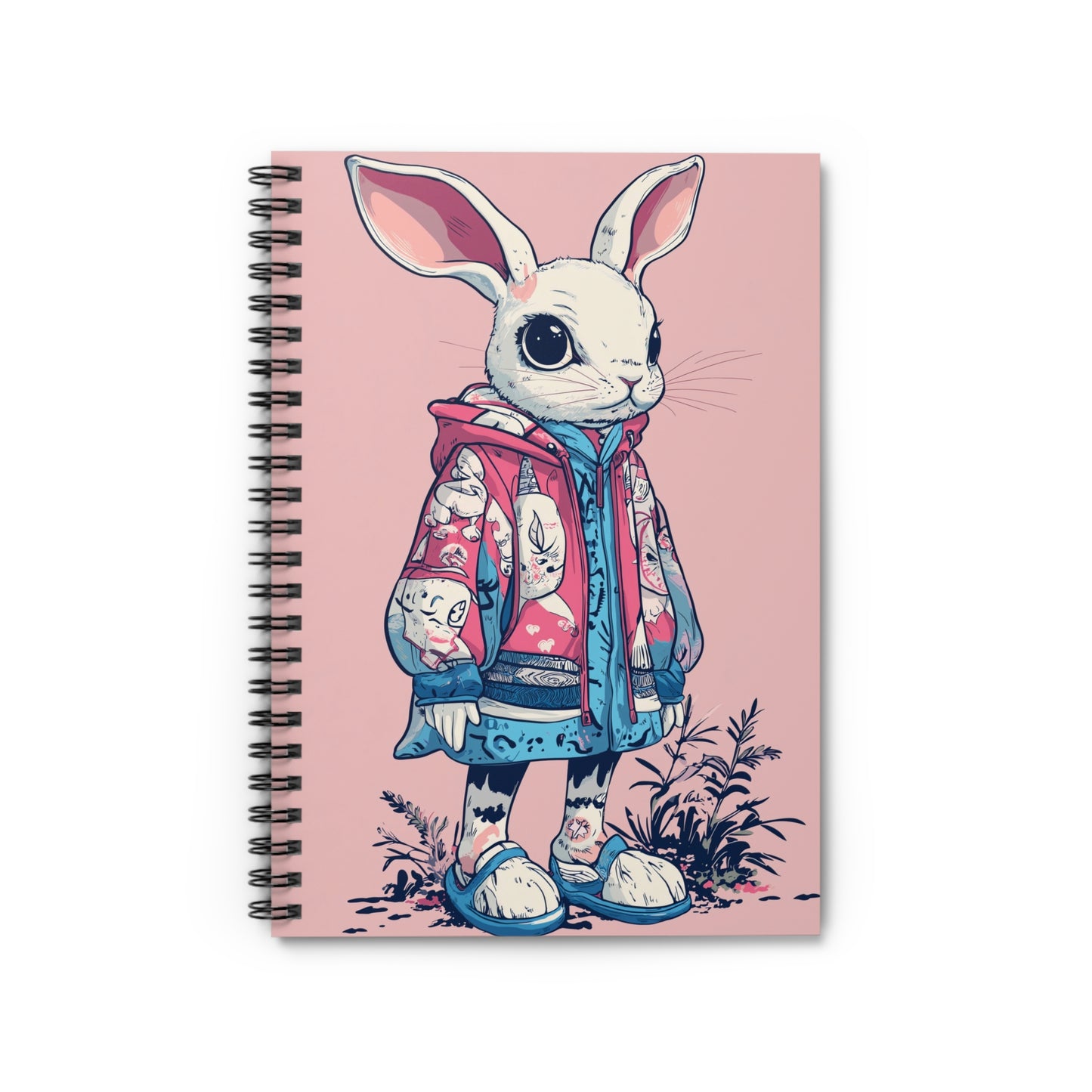 Whimsical Rabbit Spiral Notebook – Ruled Line