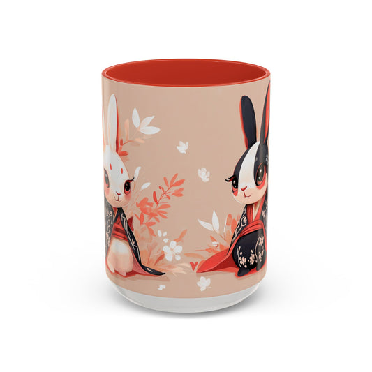 Kawaii Bunny Friends Accent Mug – Playful Sips Collection