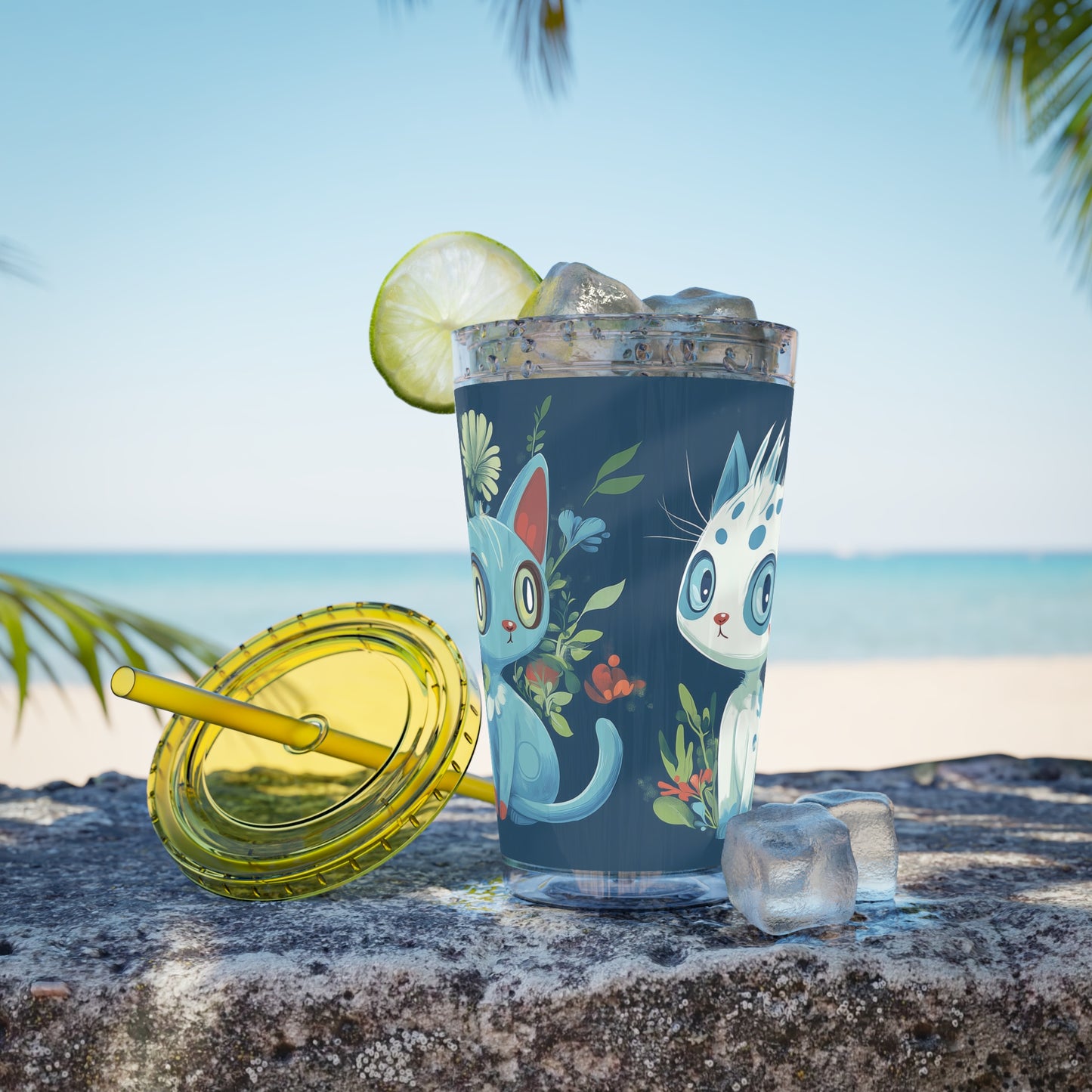 Customizable Sunsplash Tumbler with Straw – Playful Sips Collection