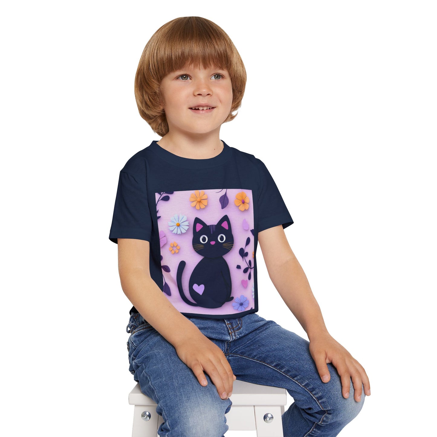 Black Cat Toddler T-Shirt - Soft Heavy Cotton Kids Tee - Imaginary Pals Collection