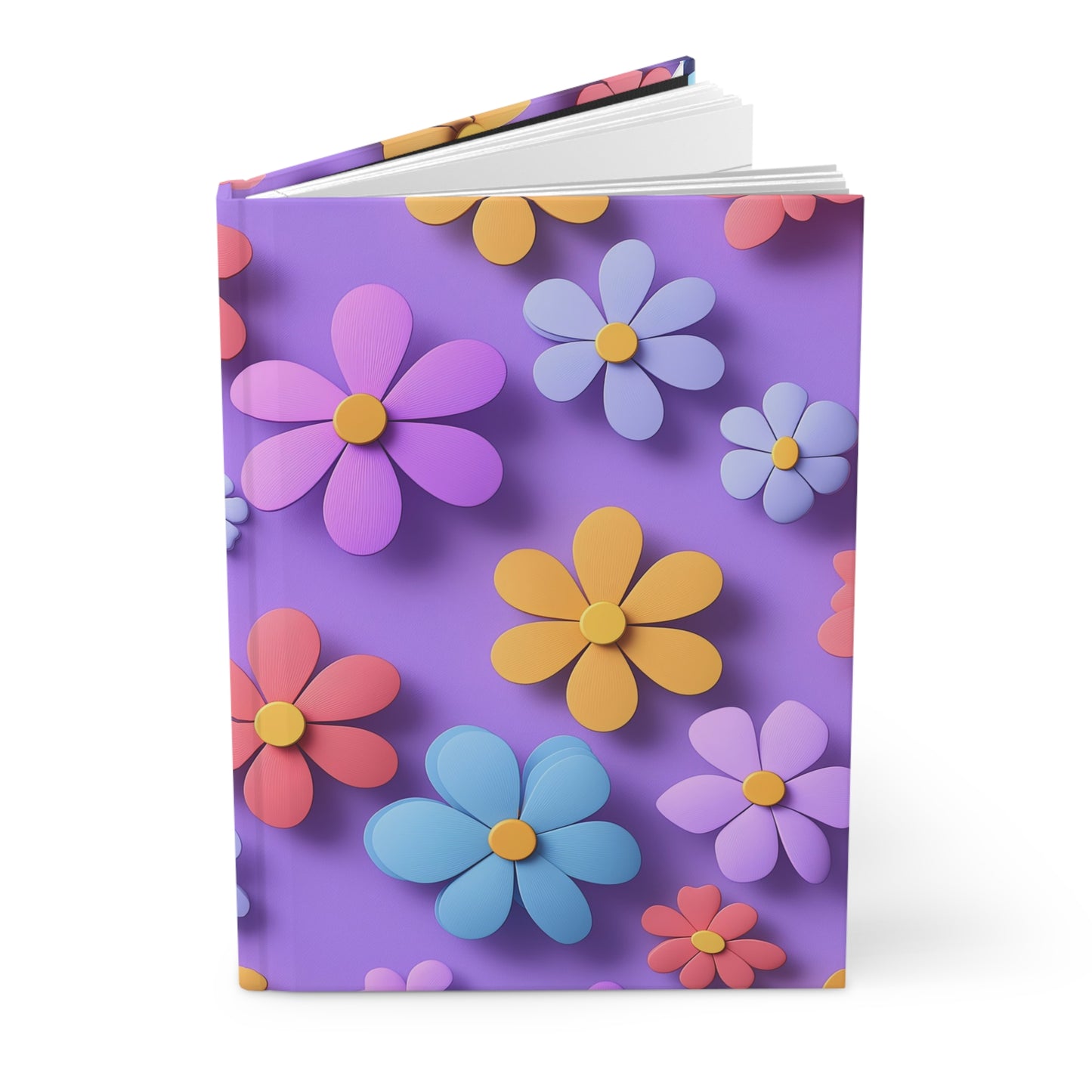 Flower Power Hardcover Journal - Colorful Floral Matte Notebook