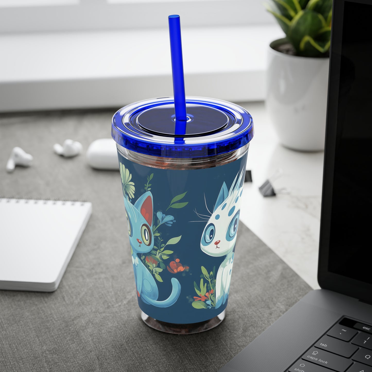 Customizable Sunsplash Tumbler with Straw – Playful Sips Collection