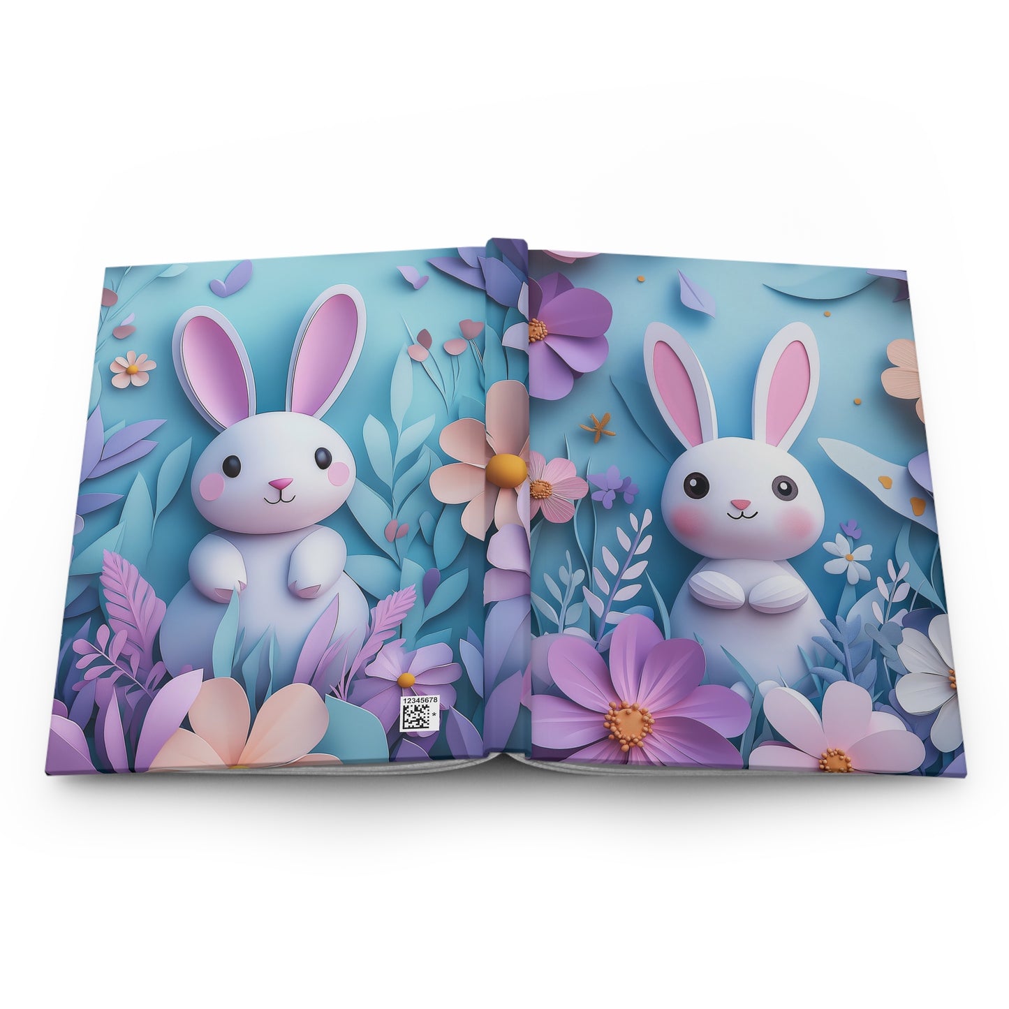 Bunny Garden Hardcover Journal - Whimsical Matte Notebook