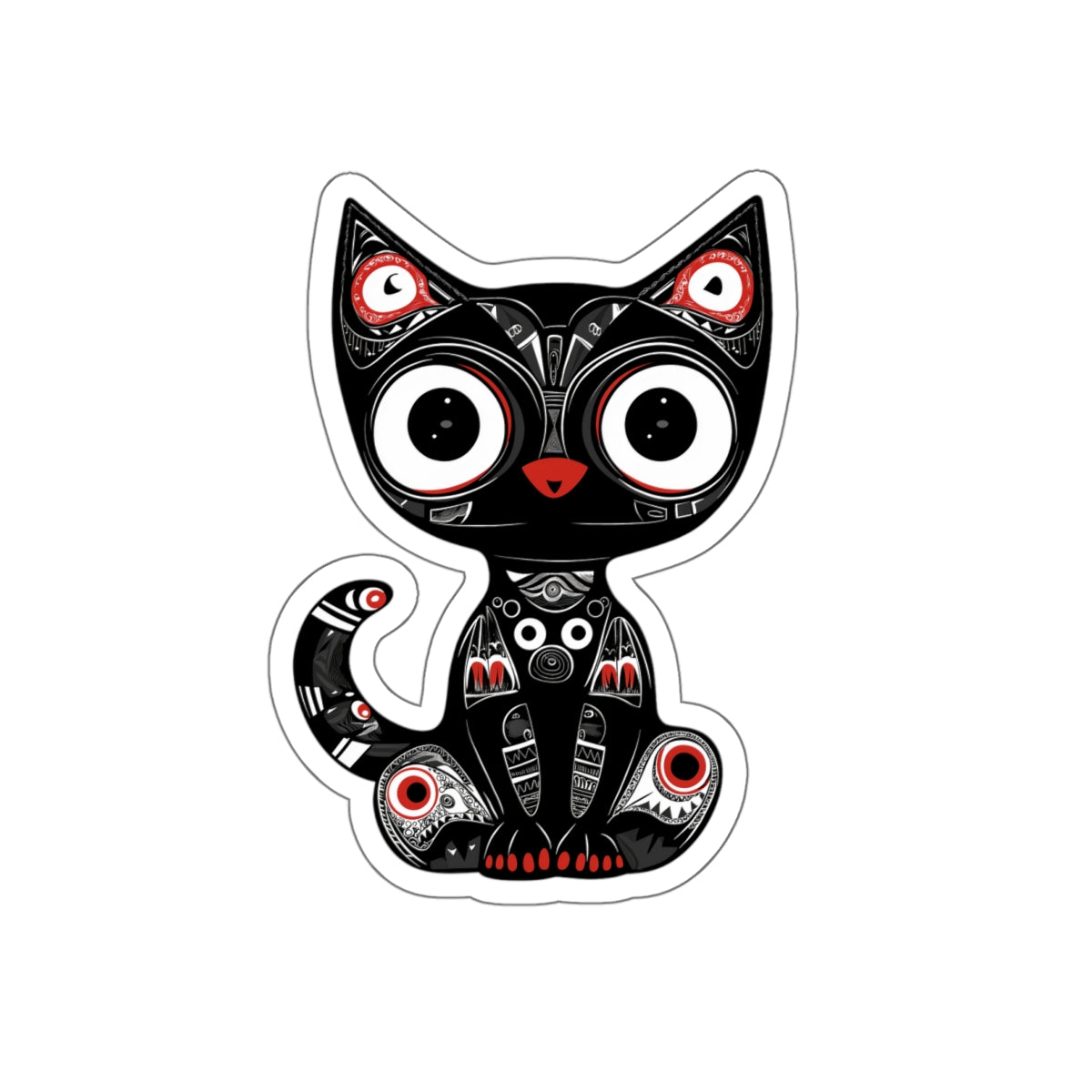 Mystical Black Cat Sticker – Add a Touch of Whimsy!