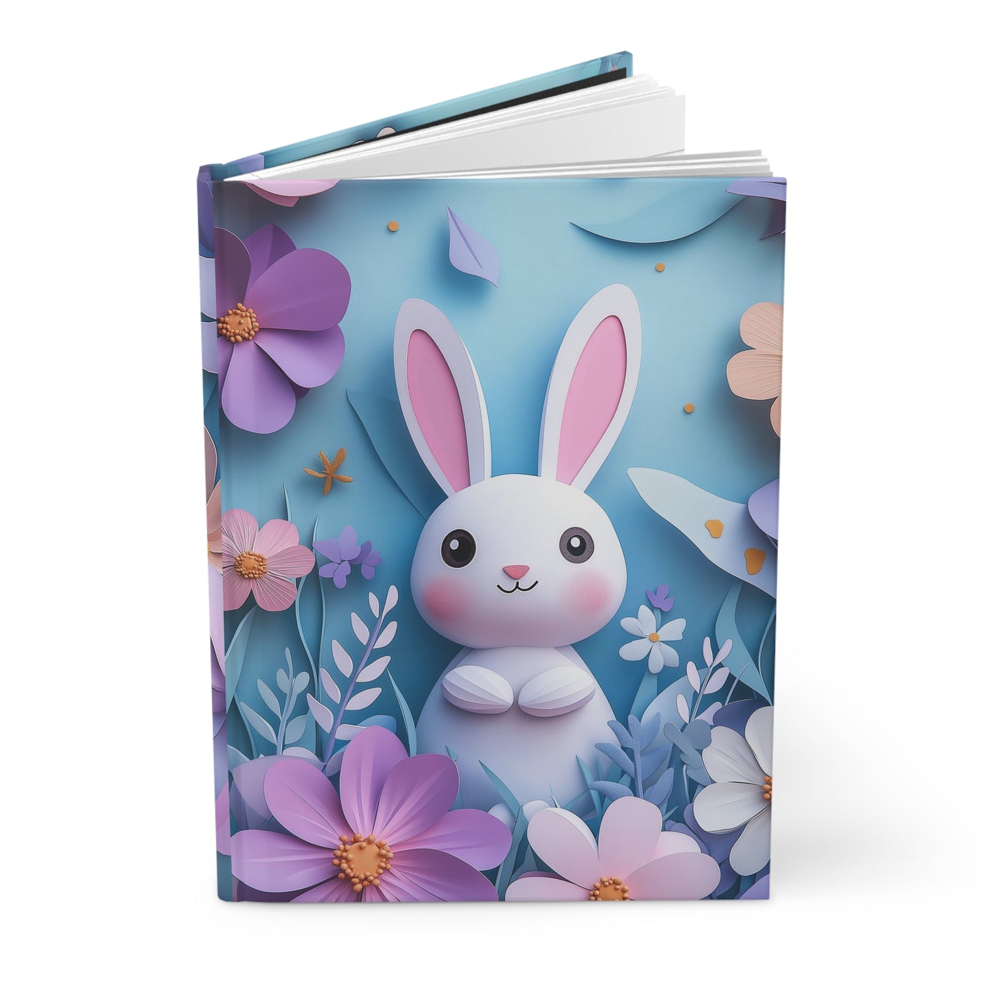 Bunny Garden Hardcover Journal - Whimsical Matte Notebook