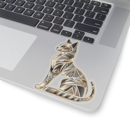 Golden Cat Kiss-Cut Sticker – Stylish & Durable Decoration