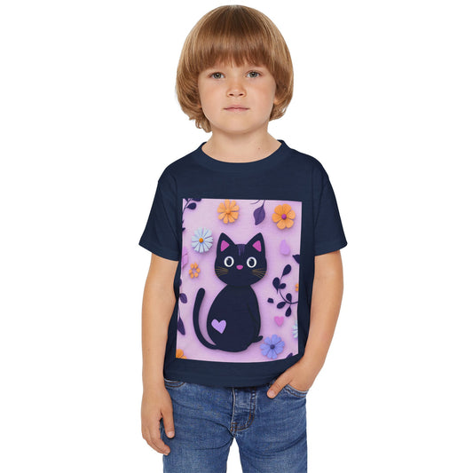 Black Cat Toddler T-Shirt - Soft Heavy Cotton Kids Tee - Imaginary Pals Collection