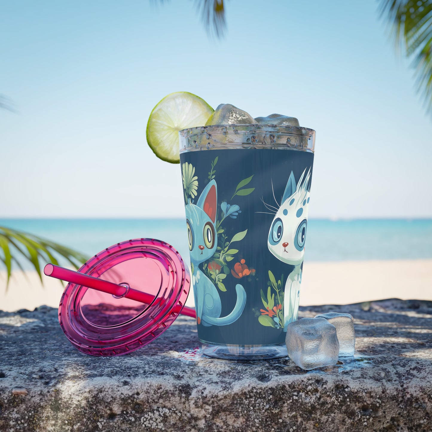 Customizable Sunsplash Tumbler with Straw – Playful Sips Collection