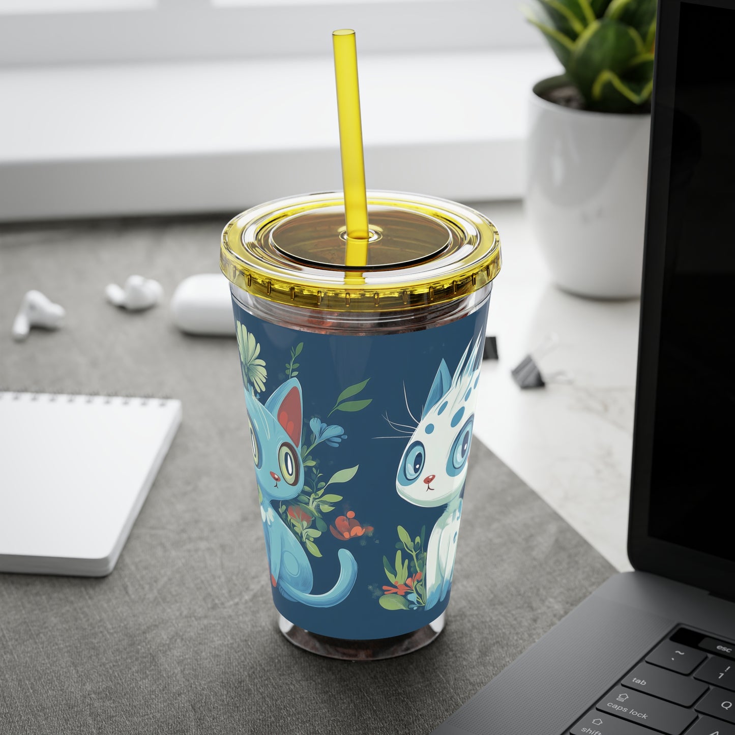 Customizable Sunsplash Tumbler with Straw – Playful Sips Collection