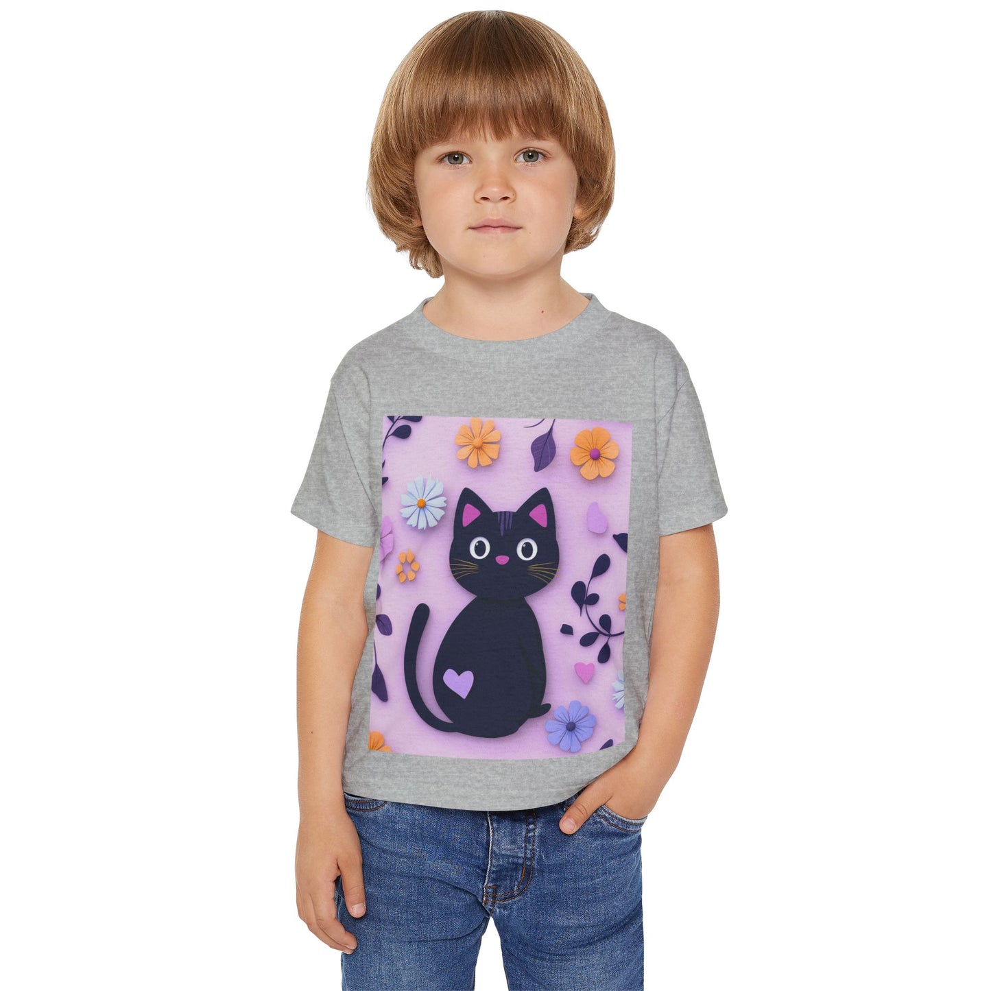 Black Cat Toddler T-Shirt - Soft Heavy Cotton Kids Tee - Imaginary Pals Collection