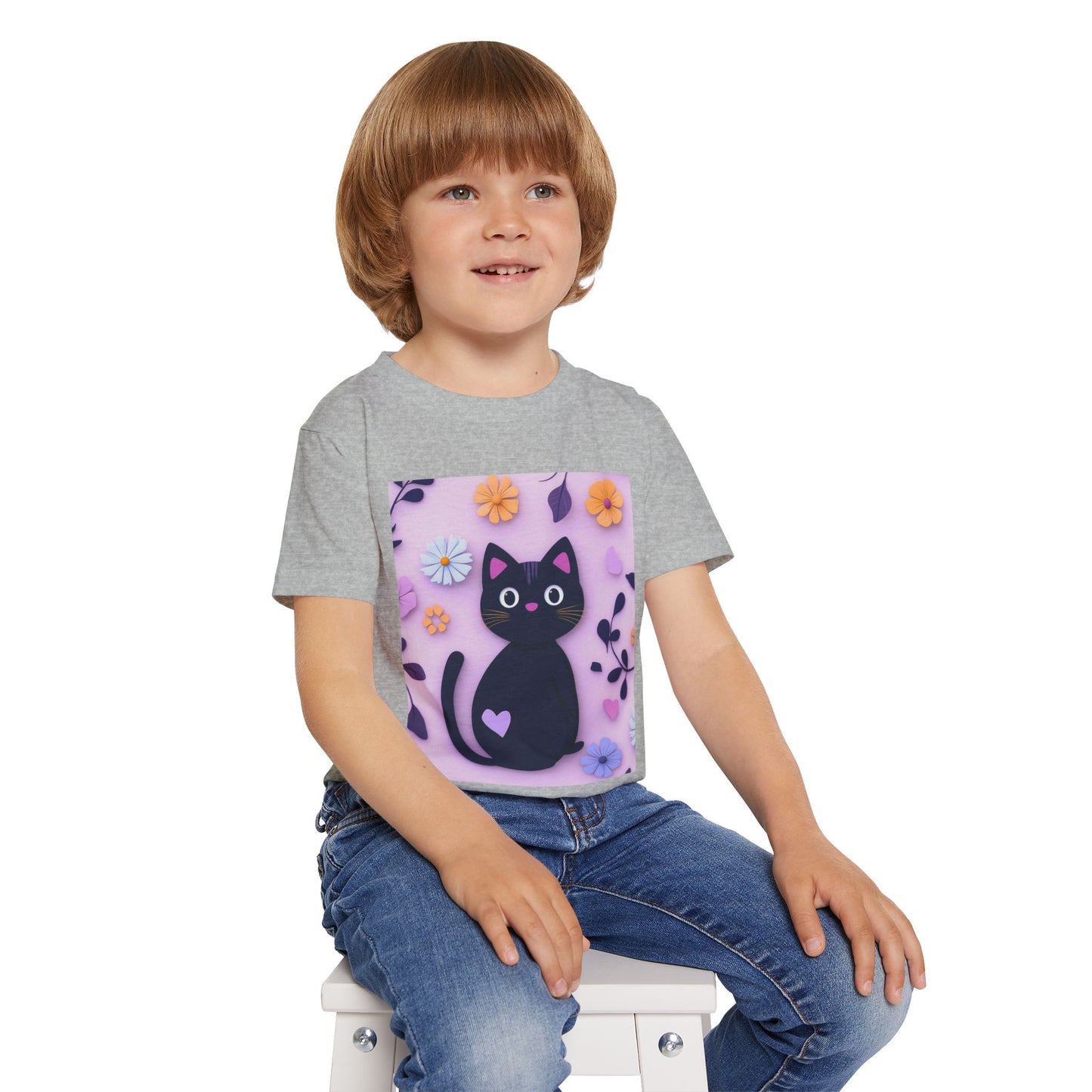 Black Cat Toddler T-Shirt - Soft Heavy Cotton Kids Tee - Imaginary Pals Collection