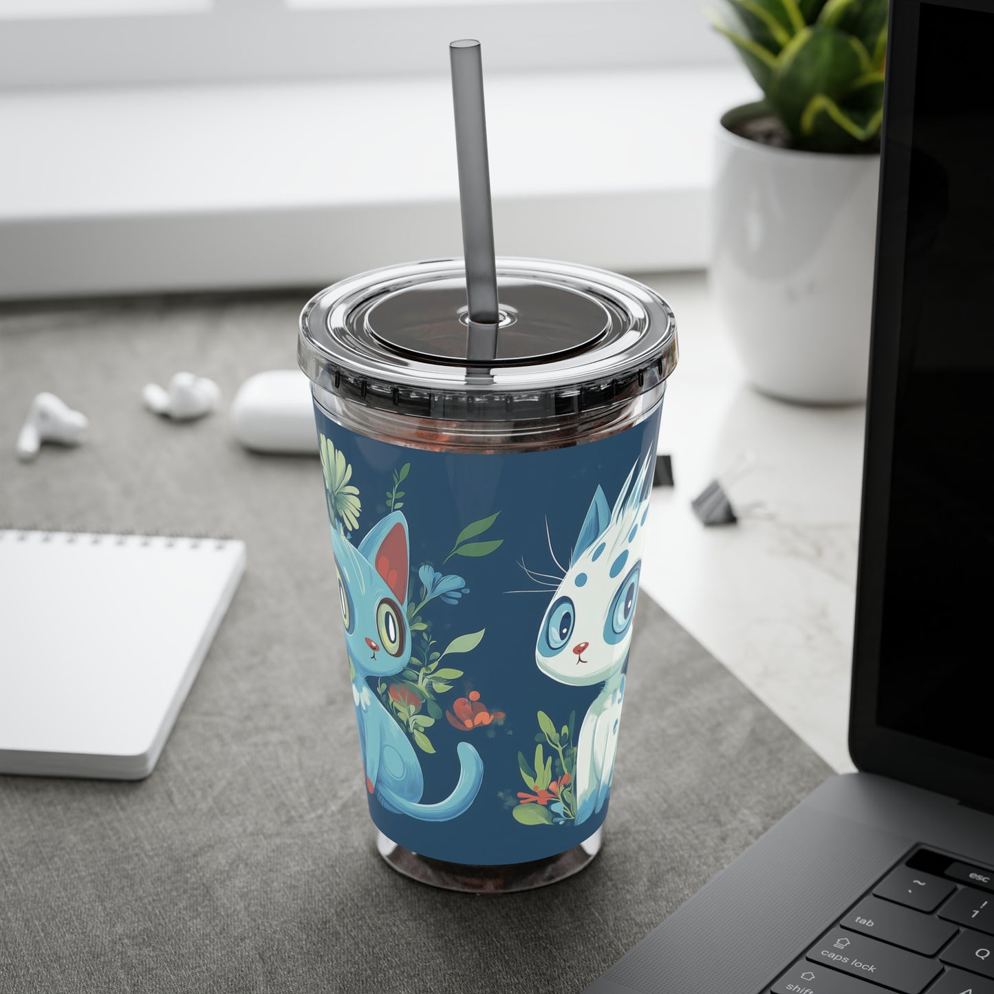 Customizable Sunsplash Tumbler with Straw – Playful Sips Collection