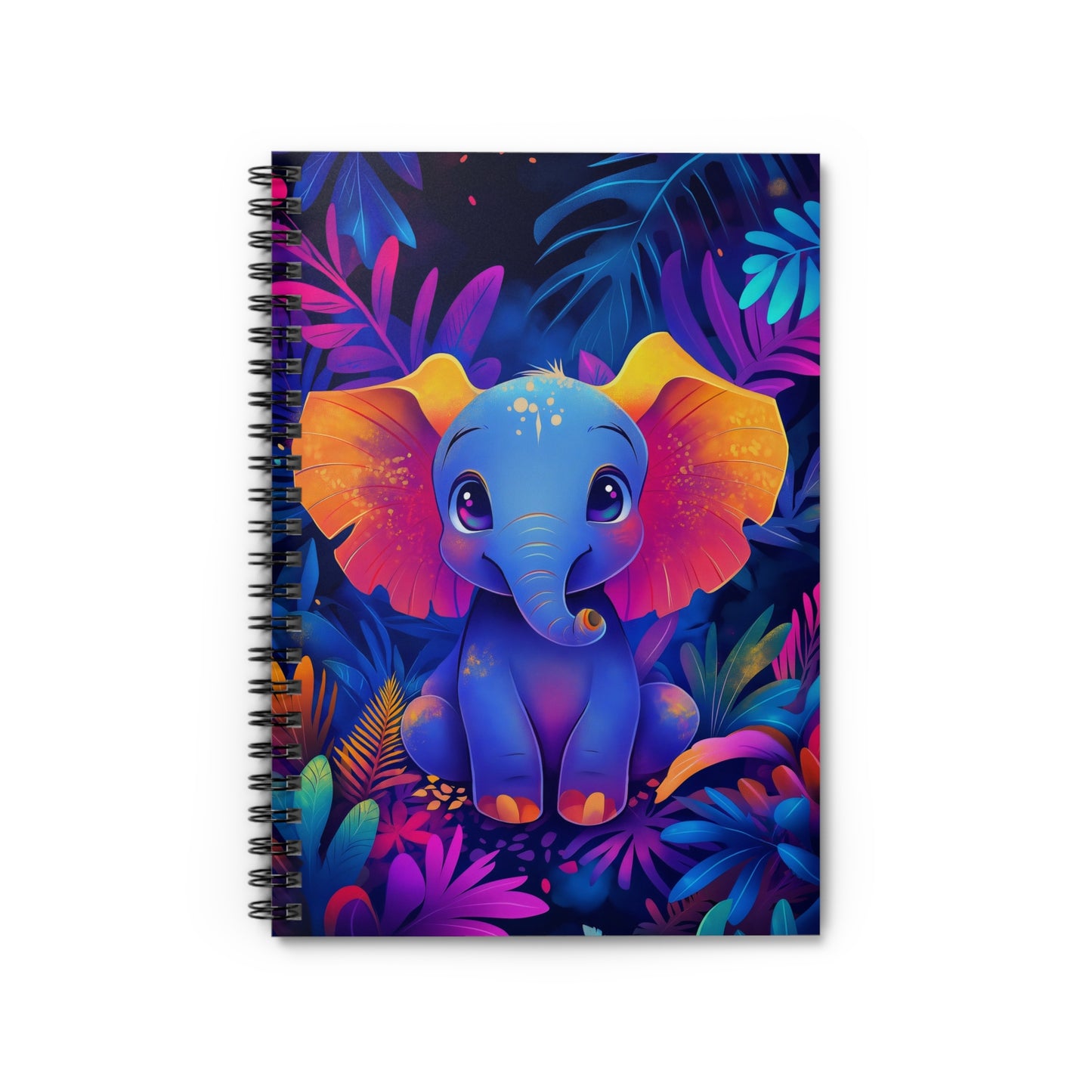 Kawaii Elephant Spiral Notebook – Ruled Line