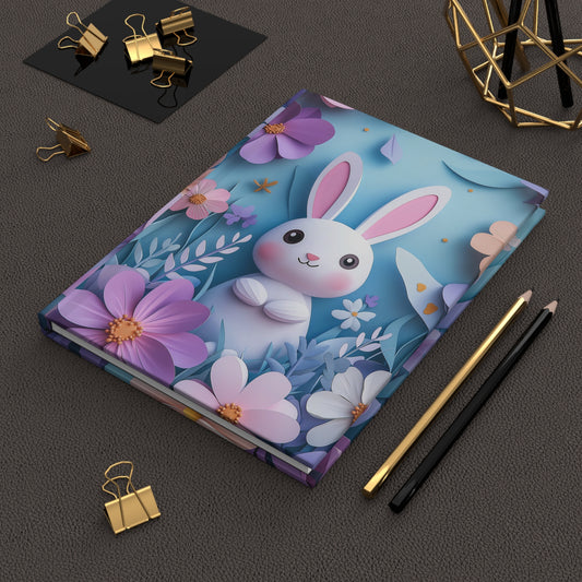 Bunny Garden Hardcover Journal - Whimsical Matte Notebook