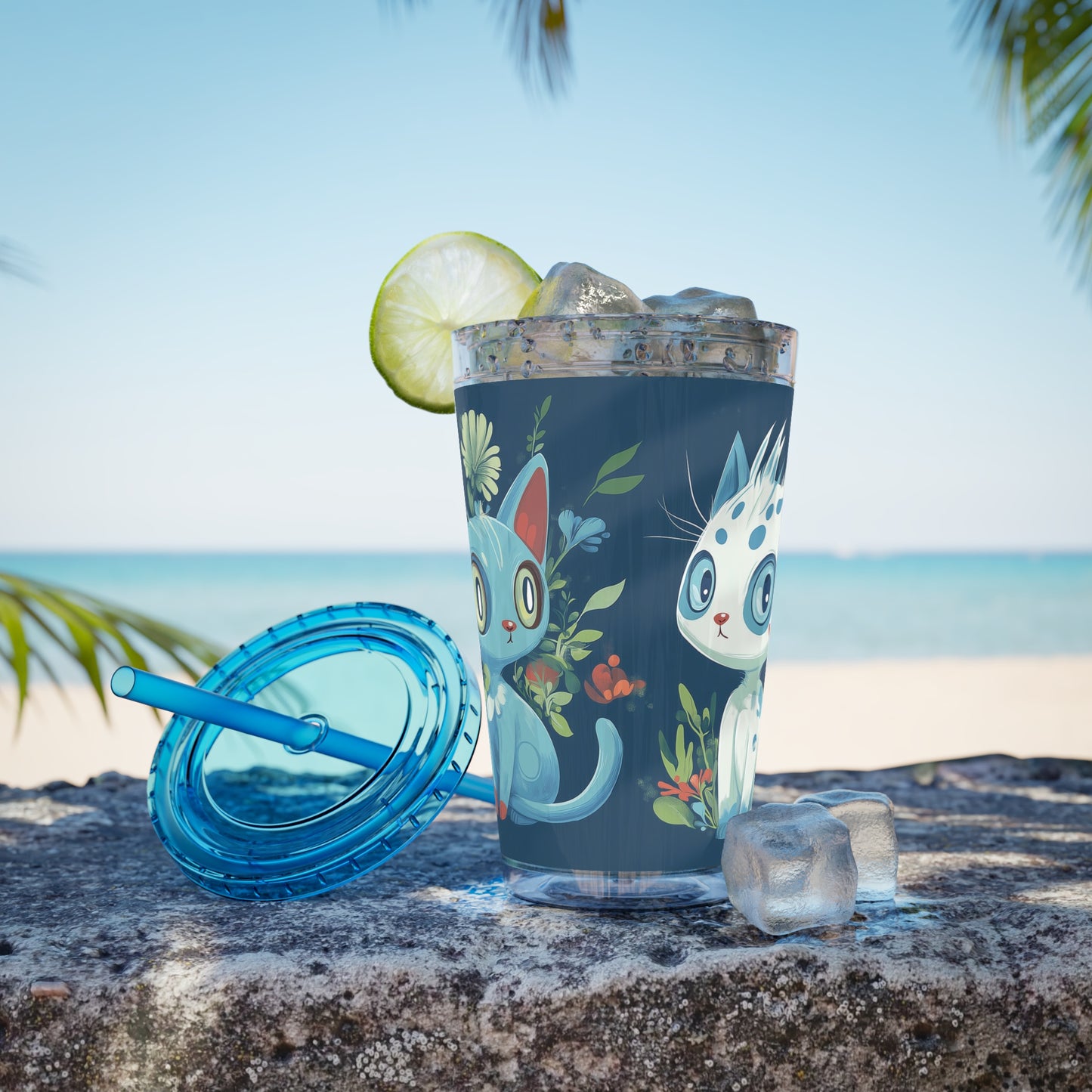 Customizable Sunsplash Tumbler with Straw – Playful Sips Collection