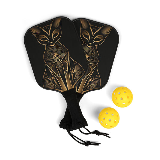 Mystical Cat Pickleball Set - Game Time with Style!