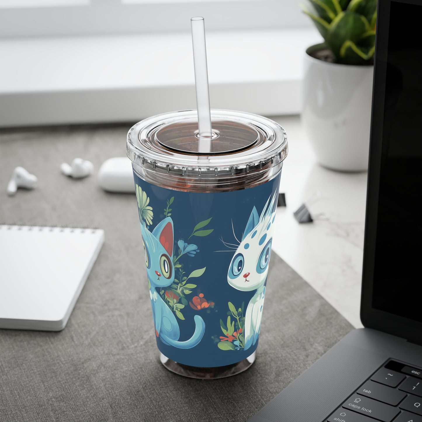 Customizable Sunsplash Tumbler with Straw – Playful Sips Collection