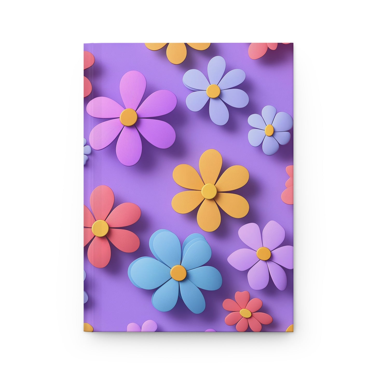 Flower Power Hardcover Journal - Colorful Floral Matte Notebook