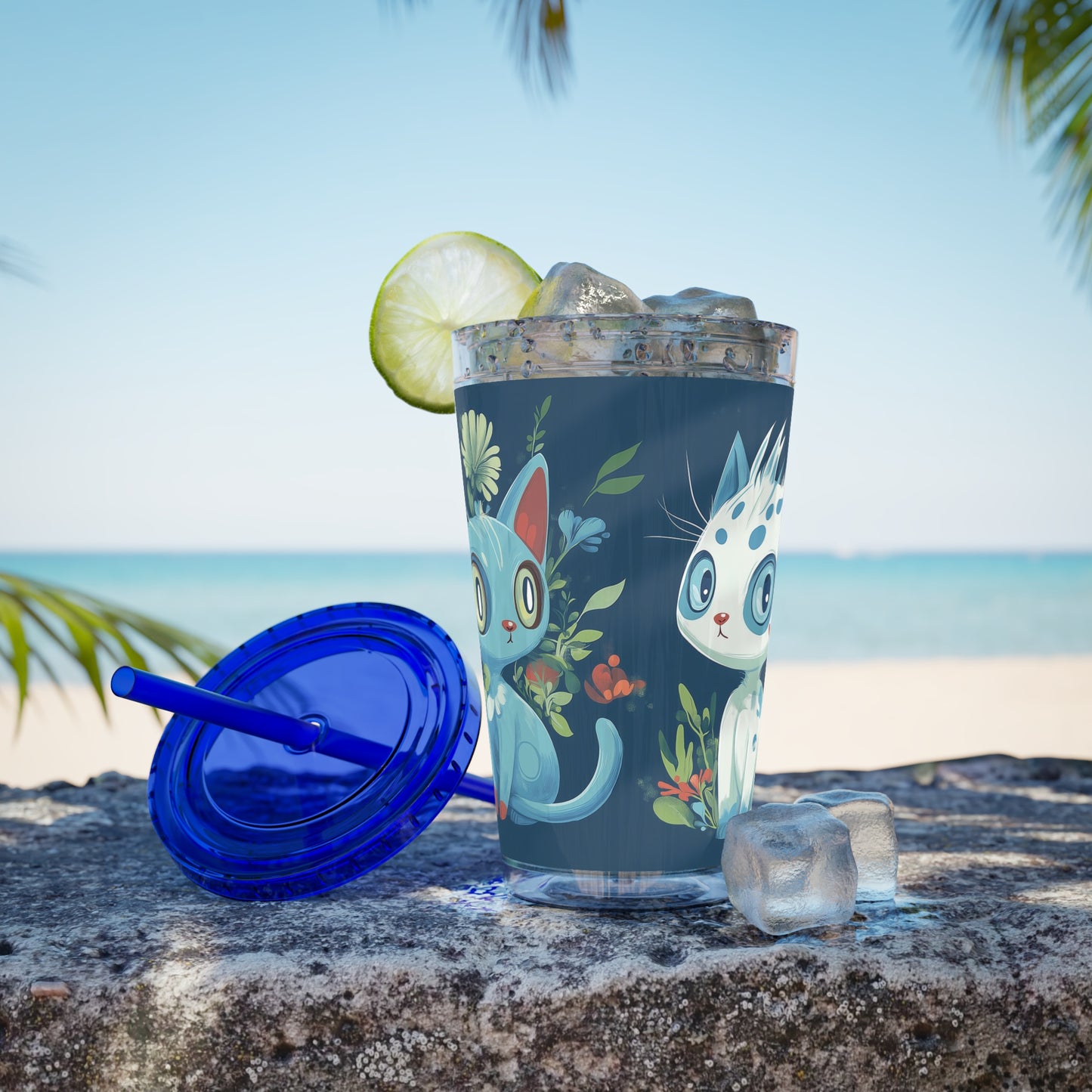 Customizable Sunsplash Tumbler with Straw – Playful Sips Collection