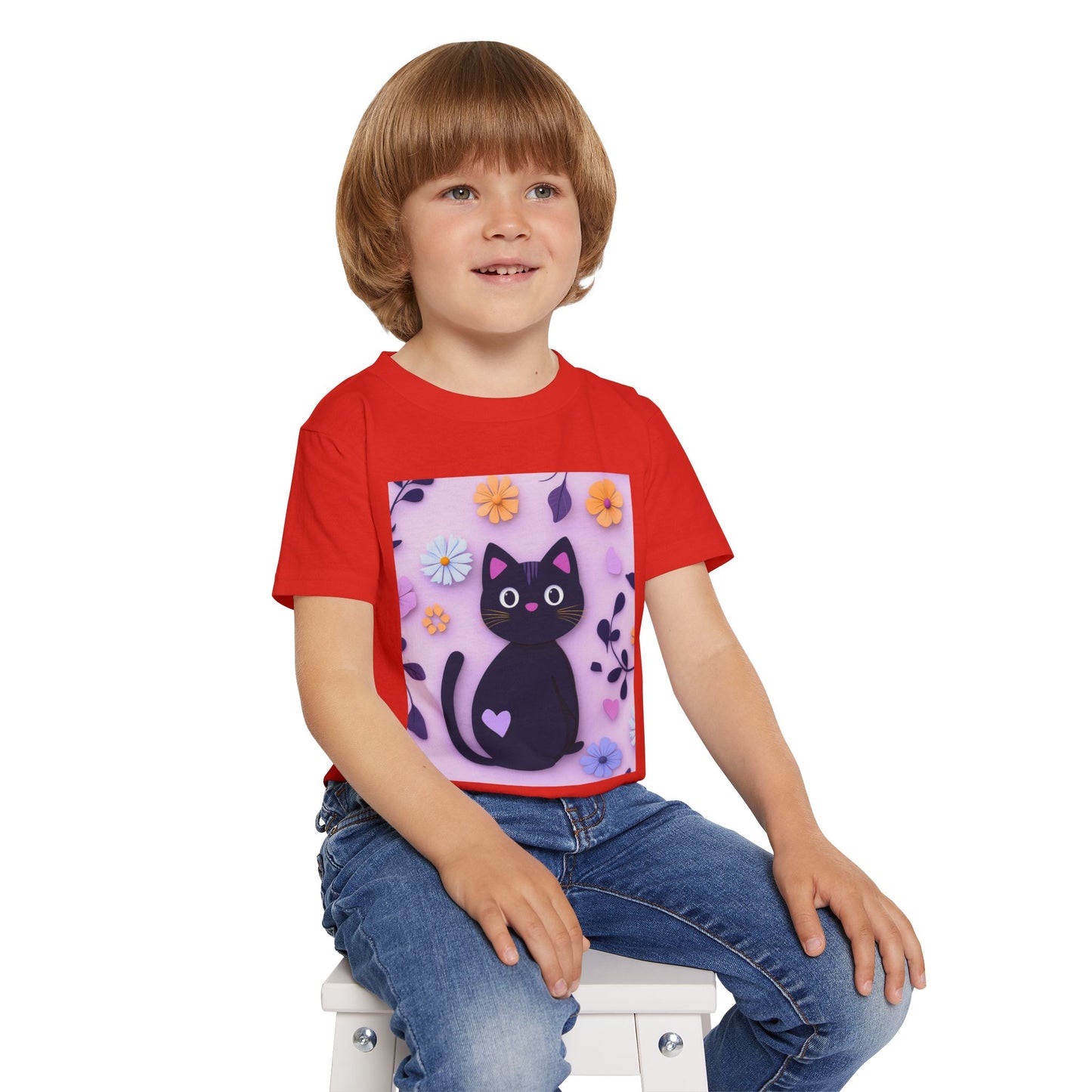 Black Cat Toddler T-Shirt - Soft Heavy Cotton Kids Tee - Imaginary Pals Collection