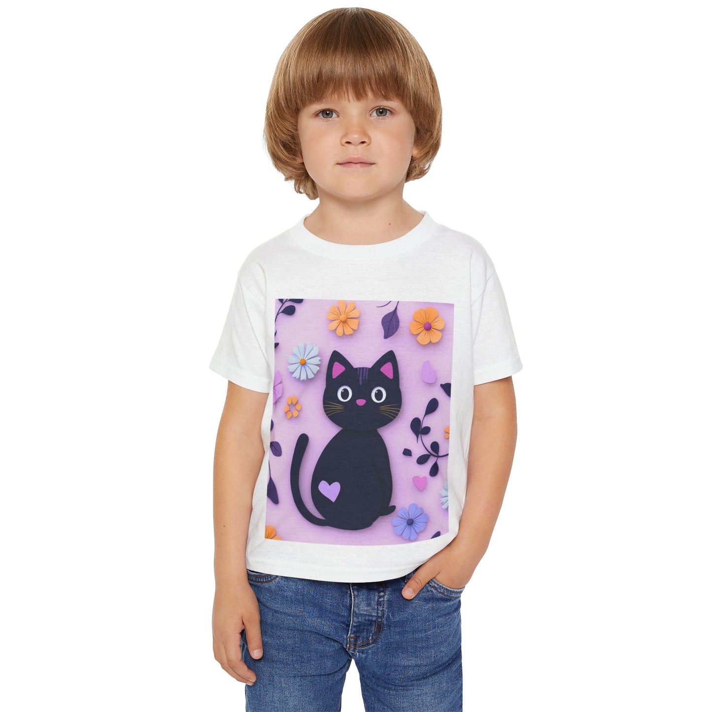 Black Cat Toddler T-Shirt - Soft Heavy Cotton Kids Tee - Imaginary Pals Collection